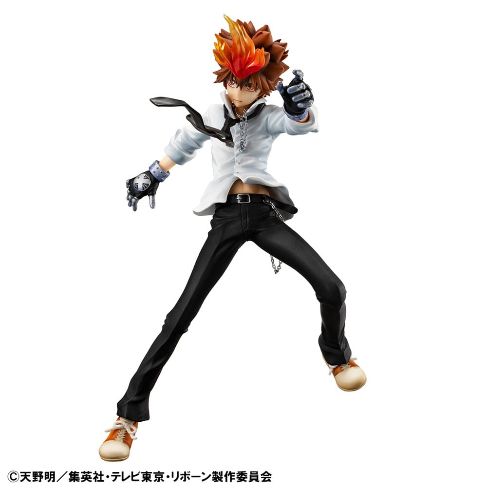 Katekyo Hitman Reborn! GEM Series PVC Statue Tsunayoshi Sawada & Kyoya Hibari & Reborn Set 21 cm